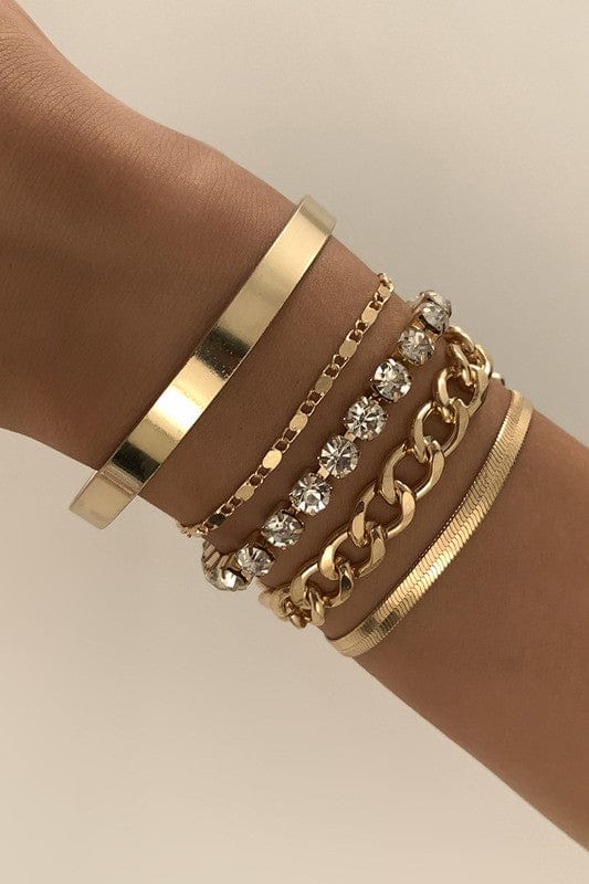 gold bracelet stack