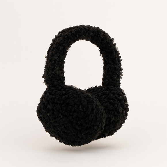 Cozy faux sherpa winter earmuffs with plush teddy texture