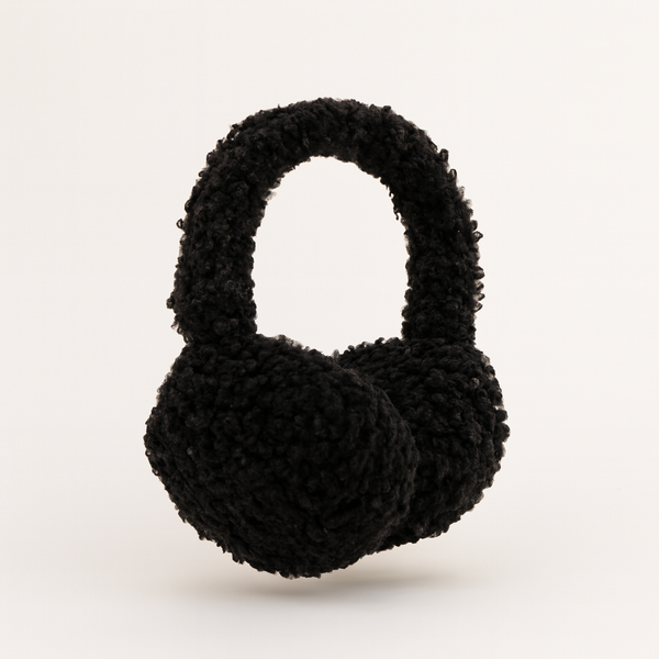 Cozy faux sherpa winter earmuffs with plush teddy texture