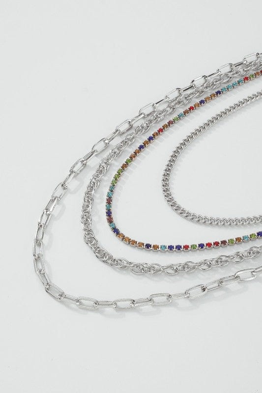 layered necklace silver