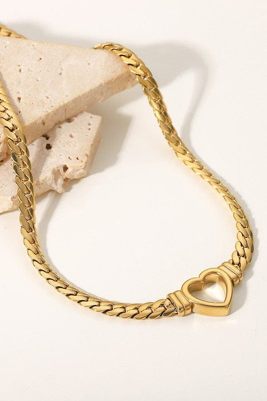 14 kt gold heart necklace