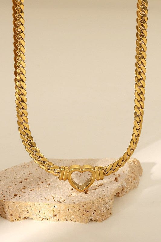 14 kt gold heart necklace